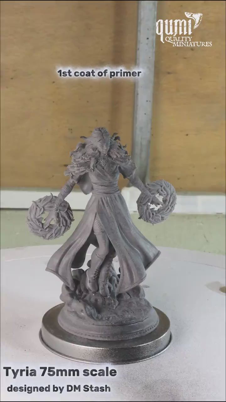 Human Sorcerer Tabletop Miniature – Sorcereress Tyria | Qumi — Tyria 75 prime and brush video