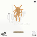 Mutant Psyche Aberrants Tabletop Miniatures V3 - colour-coded parts render, 51 mm tall, 1 body part, 31 mm round base