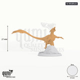 Pyroraptor tabletop miniature (V2 WildRock) - 26 mm tall, 25 mm base, 1+1 part assembly - Rescale Miniatures 3D print by Qumi