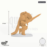 Humanoid Fighter the Radiant Legion Tabletop-Miniatur (Shield Attack) - 43 mm hoch - Rescale Miniatures 3D-Druck von Qumi
