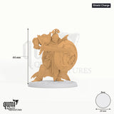 Humanoid Fighter the Radiant Legion Tabletop-Miniatur (Shield Charge) - 44 mm hoch - Rescale Miniatures 3D-Druck von Qumi