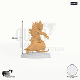 Humanoid Fighter Rat Folk Elite Gun Tabletop-Miniatur (Attack) - 34 mm hoch - Rescale Miniatures 3D-Druck von Qumi