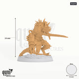 Humanoid Fighter Rat Folk Elite Gun Tabletop-Miniatur (Guard) - 34 mm hoch, 31 mm Base - Rescale Miniatures 3D-Druck von Qumi