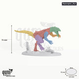 Razoraptor tabletop miniature (Run) - 76 mm tall, 121x92 mm base, 6+1 part assembly - Rescale Miniatures 3D print by Qumi