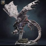 Red Dracolich – Undead Red Dragon: dracolich tabletop miniature, designer preview from Rescale Miniatures's 'Oktober 2026' release, 3D-printed in resin by Qumi (view 5)