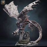 Red Dracolich – Undead Red Dragon: dracolich tabletop miniature, designer preview from Rescale Miniatures's 'Oktober 2026' release, 3D-printed in resin by Qumi (view 6)