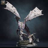 Red Dracolich – Undead Red Dragon: dracolich tabletop miniature, designer preview from Rescale Miniatures's 'Oktober 2026' release, 3D-printed in resin by Qumi (view 7)