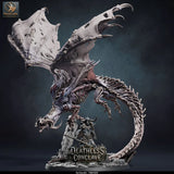 Red Dracolich – Undead Red Dragon: dracolich tabletop miniature, designer preview from Rescale Miniatures's 'Oktober 2026' release, 3D-printed in resin by Qumi (view 10)