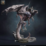 Red Dracolich – Undead Red Dragon: dracolich tabletop miniature, designer preview from Rescale Miniatures's 'Oktober 2026' release, 3D-printed in resin by Qumi (view 11)