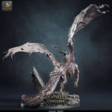 Red Dracolich – Undead Red Dragon: dracolich tabletop miniature, designer preview from Rescale Miniatures's 'Oktober 2026' release, 3D-printed in resin by Qumi (view 24)