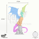 Adult Spirit Dragon tabletop miniature - 214 mm tall, 273 mm wingspan, 73 mm base - Rescale Miniatures 3D print by Qumi