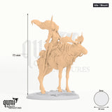 Aurora Elk Knight tabletop miniature (Idle / mounted) - 75 mm tall, 49 mm base - Rescale Miniatures 3D print by Qumi