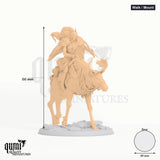 Aurora Elk Knight tabletop miniature (Walk / mounted) - 66 mm tall, 49 mm base - Rescale Miniatures 3D print by Qumi