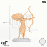 Aurora Sentinel tabletop miniature (Bow B) - 55 mm tall, 31 mm base, 1+1 part assembly - Rescale Miniatures 3D print by Qumi