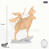 Aurora White Stag Queen tabletop miniature (mounted) - 99 mm tall, 59 mm base - Rescale Miniatures 3D print by Qumi