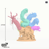 False Hydra tabletop miniature (75) - 124 mm tall, 6 part assembly - Rescale Miniatures 3D print by Qumi