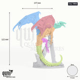 Red Dracolich tabletop miniature (Cry / wild) - 122 mm tall, 157 mm wingspan - Rescale Miniatures 3D print by Qumi