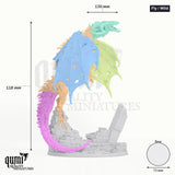 Red Dracolich tabletop miniature (Fly / wild) - 118 mm tall, 136 mm wingspan - Rescale Miniatures 3D print by Qumi