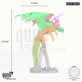 Red Dracolich tabletop miniature (Stand / mounted) - 153 mm tall, 151 mm wingspan - Rescale Miniatures 3D print by Qumi