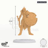 Revenant Warriors tabletop miniature (Axe Shield Stand) - 40 mm tall, 31 mm base - Rescale Miniatures 3D print by Qumi