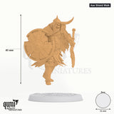 Revenant Warriors tabletop miniature (Axe Shield Walk) - 40 mm tall, 31 mm base - Rescale Miniatures 3D print by Qumi