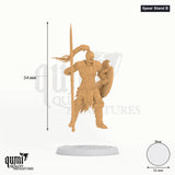 Revenant Warriors tabletop miniature (Spear Stand B) - 54 mm tall, 31 mm base - Rescale Miniatures 3D print by Qumi