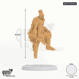 Revenant Warriors tabletop miniature (Sword General) - 42 mm tall, 31 mm base - Rescale Miniatures 3D print by Qumi