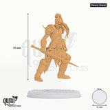 Revenant Warriors tabletop miniature (Sword Stand) - 38 mm tall, 31 mm base - Rescale Miniatures 3D print by Qumi
