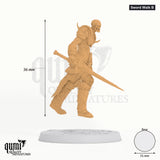 Revenant Warriors tabletop miniature (Sword Walk B) - 36 mm tall, 31 mm base - Rescale Miniatures 3D print by Qumi