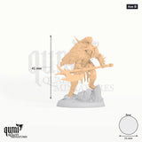 Doom Ravagers tabletop miniature (Axe B) - 41 mm tall, 31 mm base, 1+1 part assembly - Rescale Miniatures 3D print by Qumi