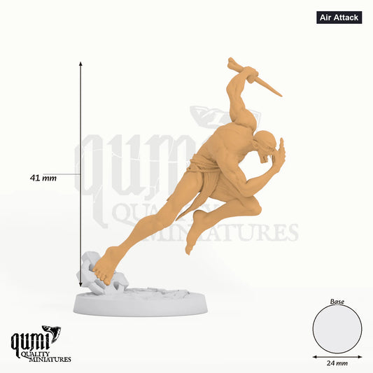 Ghoul Savage Tabletop-Miniatur (Air Attack) - 41 mm hoch, 24 mm Base - Rescale Miniatures 3D-Druck von Qumi