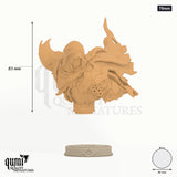 Savarkar Miniature Bust 75mm - colour-coded parts render, 83 mm tall, 1 body part, 46 mm round base