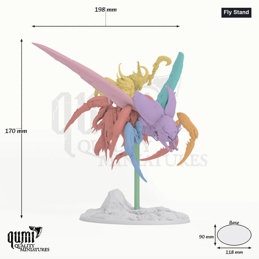 Insect Scarab Host tabletop miniature (Fly Stand) - 170 mm tall, 198 mm wingspan - Rescale Miniatures 3D print by Qumi