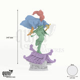 Shizuka Shadow XL tabletop miniature - 347 mm tall, 125 mm base, 6+1 part assembly - Rescale Miniatures 3D print by Qumi