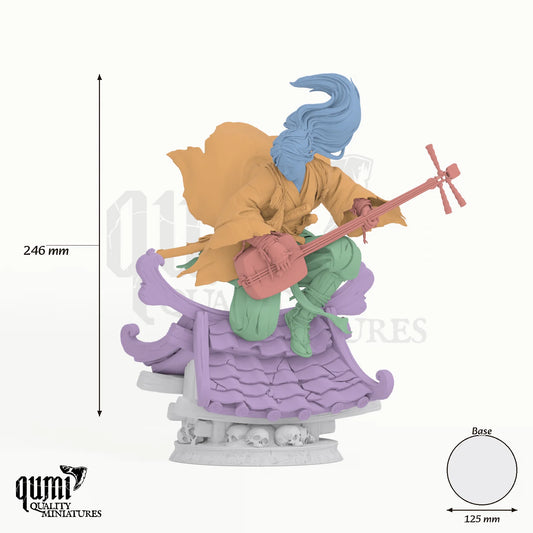 Shizuka Whisper XL tabletop miniature - 246 mm tall, 125 mm base, 5+1 part assembly - Rescale Miniatures 3D print by Qumi