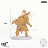Humanoid Fighter Silent Sentinel tabletop miniature (Bow Turn) - 40 mm tall, 32 mm base - Rescale Miniatures 3D print by Qumi