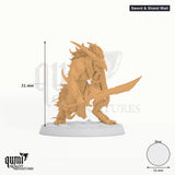 Humanoid Fighter Skorath Tabletop-Miniatur (Sword & Shield Wait) - 31 mm hoch - Rescale Miniatures 3D-Druck von Qumi