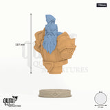 Stormkeeper Torbjorn Miniature Bust 110mm - colour-coded parts render, 115 mm tall, 2 body parts, 65 mm round base