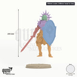 High Sister Valcera 150mm scale (146mm head to toe) - colour-coded parts render, 206 mm tall, 5 body parts, 114 mm round base