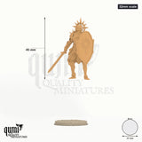 High Sister Valcera 32mm scale - colour-coded parts render, 46 mm tall, 1 body part, 25 mm round base