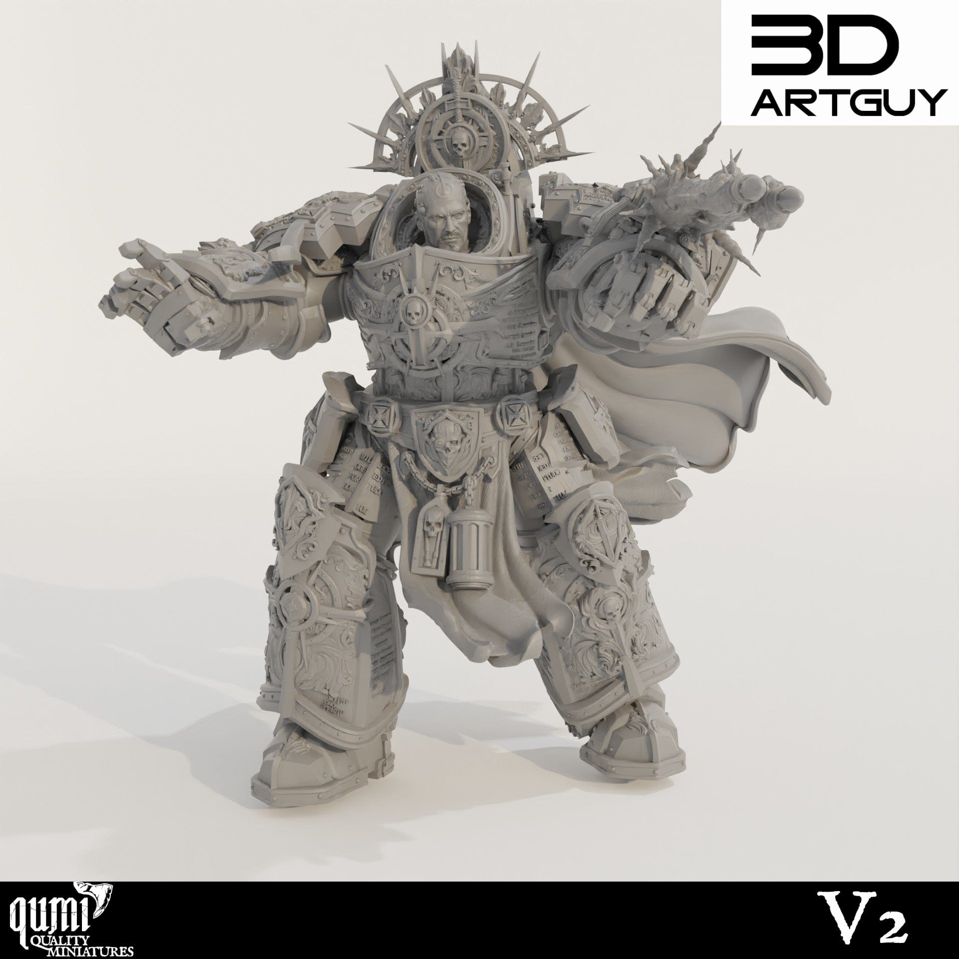 Tabletop RPG Miniature Knight Of Purity - Qumi 32mm scale - 40mm head to toe / V2 Quality Miniatures - Qumi Wargaming Mini Model Figure