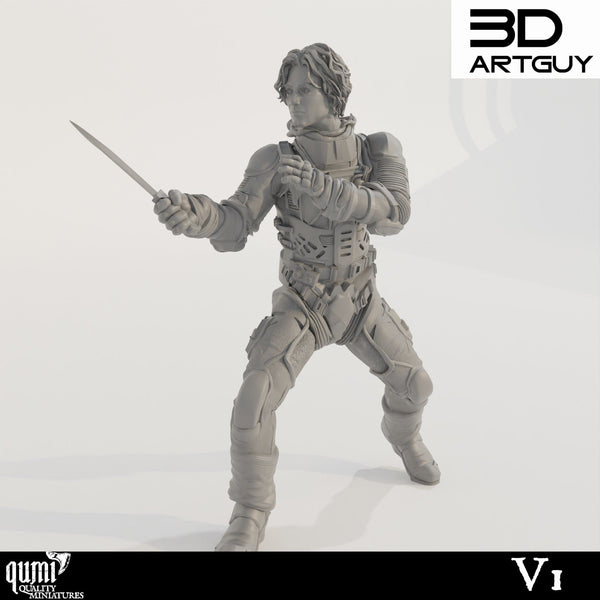 Menschlicher NPC Tabletop-Miniatur – Duke Fighting | Qumi