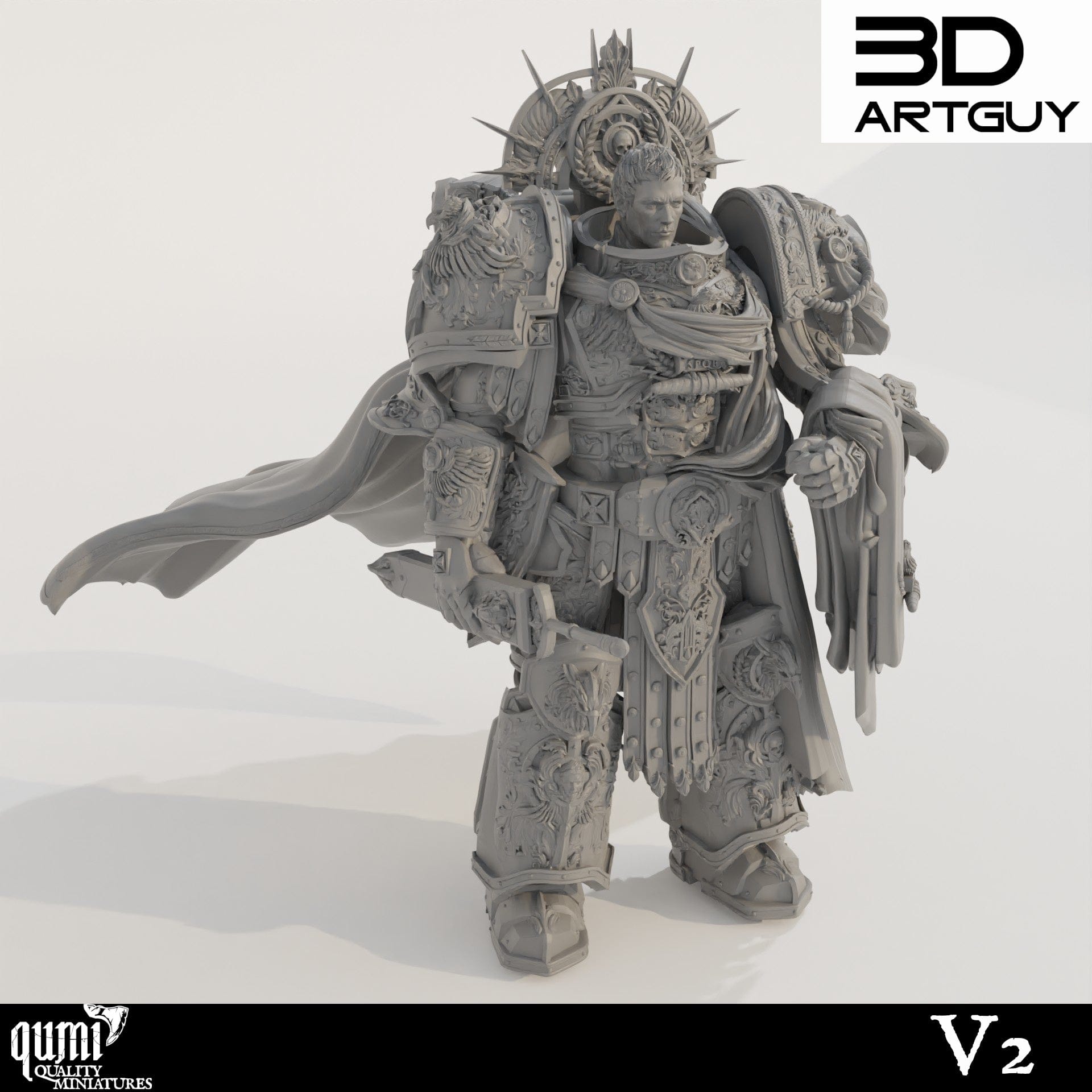 Tabletop RPG Miniature Space Caesar - Qumi 32mm scale - 55mm head to toe / V2 Quality Miniatures - Qumi Wargaming Mini Model Figure