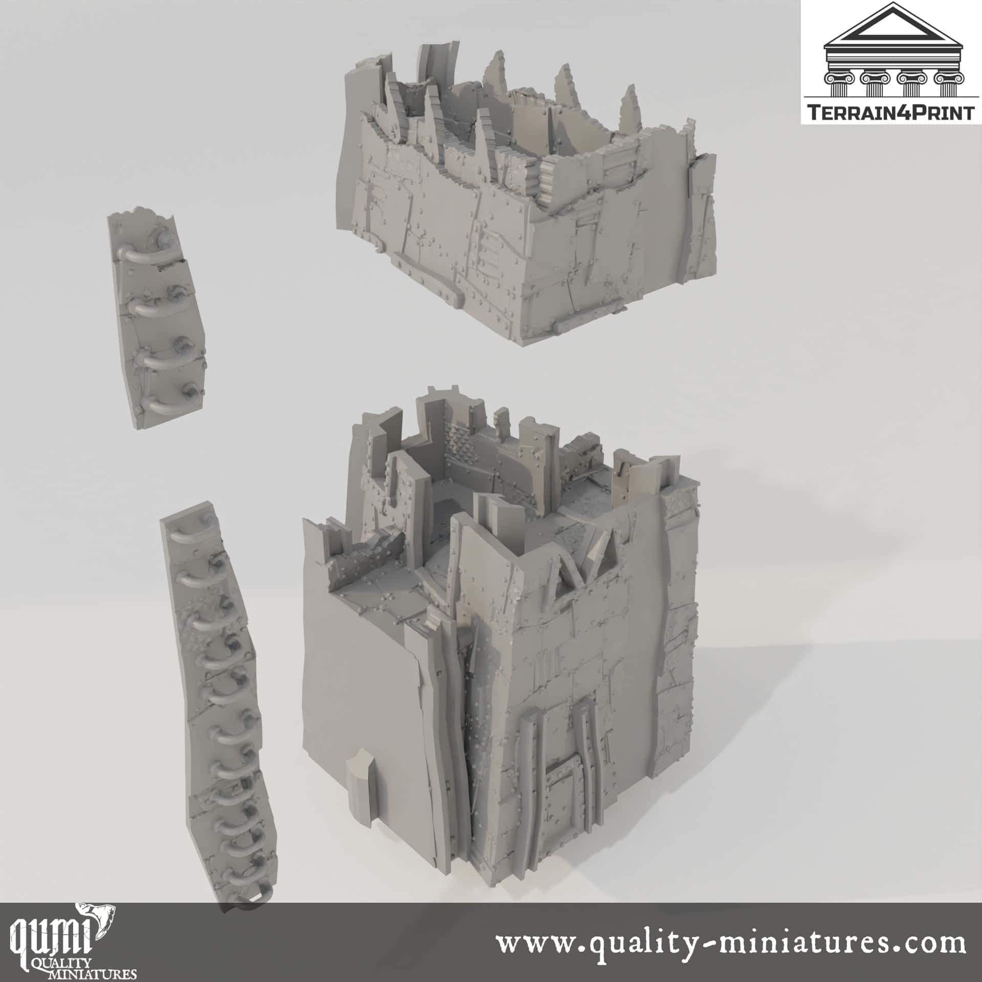 Baricade Tower Base - Rivet City - Resin Print - Tabletop RPG Terrain - Terrain4Print - Qumi 32mm scale Quality Miniatures - Qumi Wargaming Mini Model Figure
