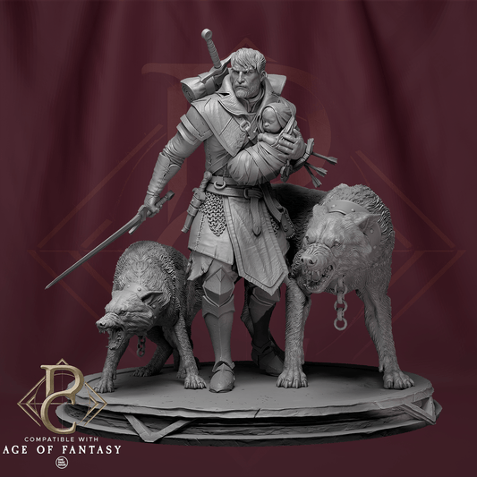 Tabletop RPG Miniature Eon and the child - 32mm Qumi - Parasite Collectibles 32mm Scale Eon and the child Quality Miniatures - Qumi Wargaming Mini Model Figure