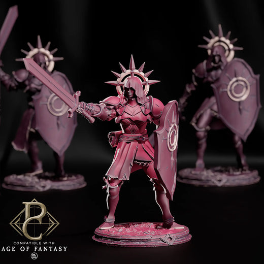 Schwertkämpfer Tabletop-Miniatur – Dawnshield Sister | Qumi - Bild 1 von 2
