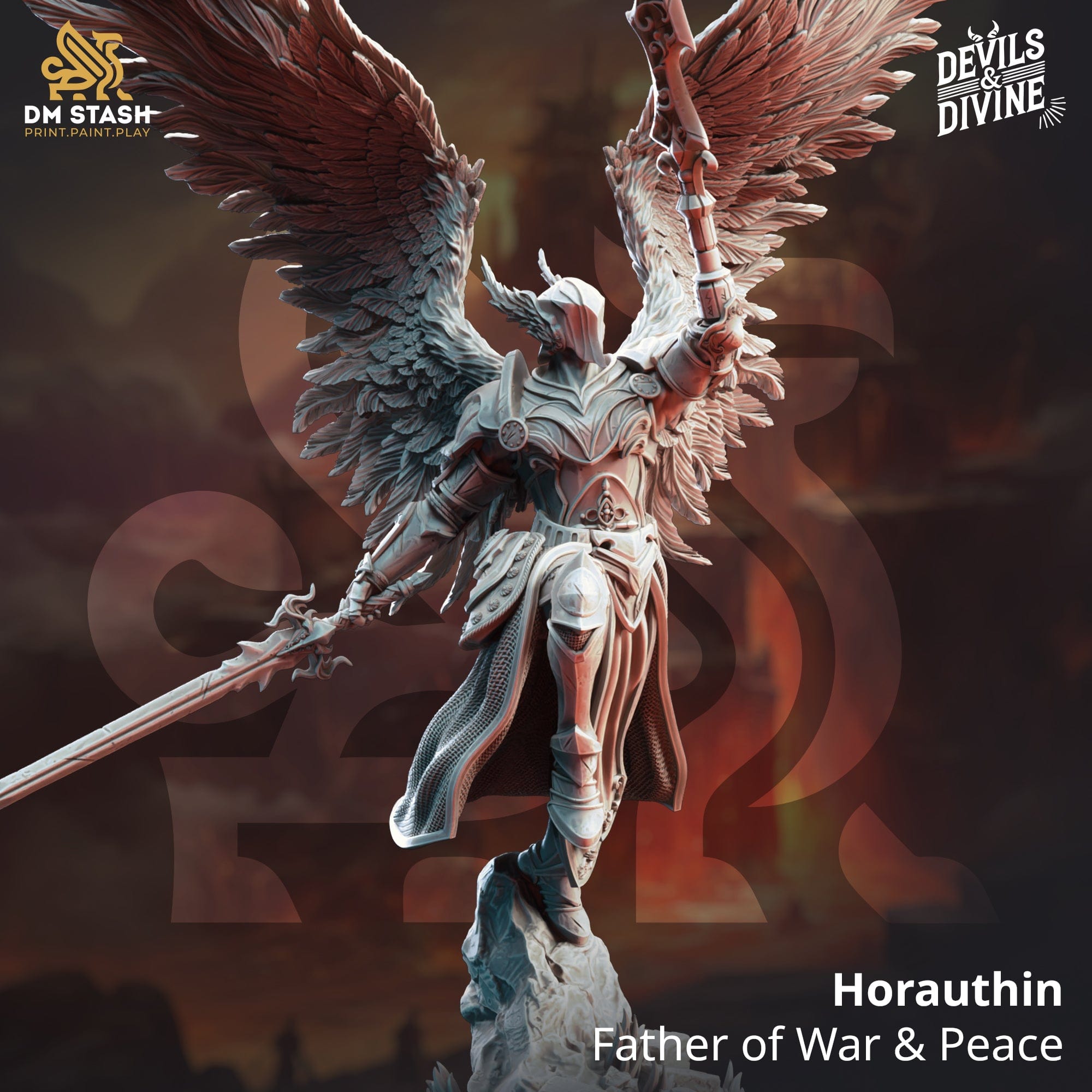 Tabletop RPG Miniature Horauthin  32mm 75mm Qumi - DM Stash 32mm Scale Quality Miniatures - Qumi Wargaming Mini Model Figure