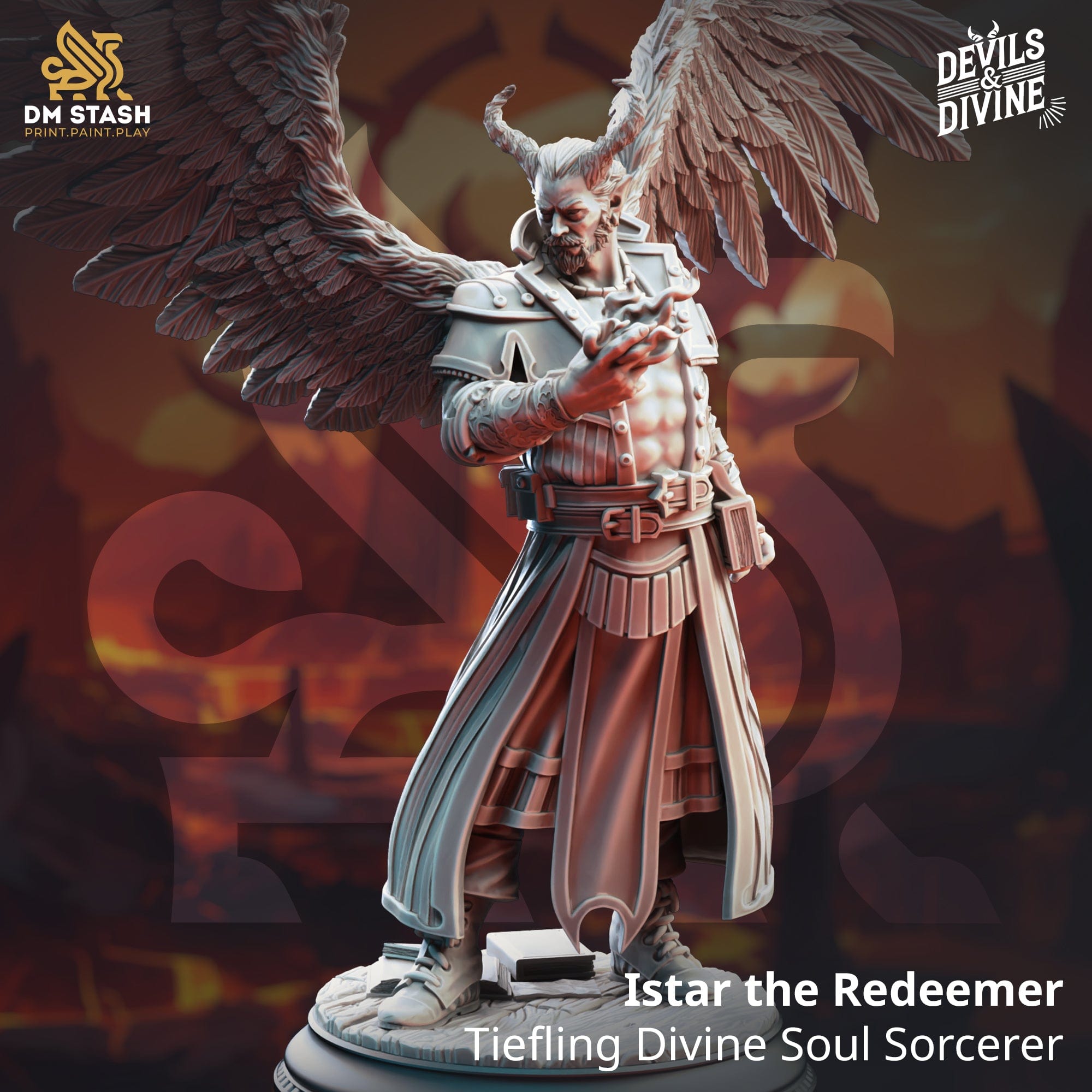 Tabletop RPG Miniature Istar the Redeemer - 32mm 75mm Qumi - DM Stash 32mm Scale Quality Miniatures - Qumi Wargaming Mini Model Figure