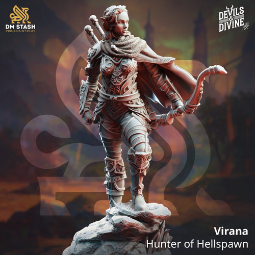 Tabletop Weibliche Jäger Miniatur Virana 32mm 75mm DM Stash