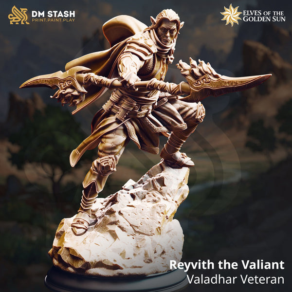 Menschlicher Schwertkämpfer Tabletop-Miniatur – Reyvith | Qumi